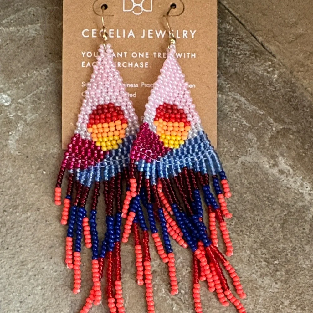 Colorful Beaded Earrings - Picture 3 of 3